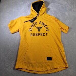 Under Armour Hoodie Mens XL Yellow Project Rock Blood Sweat Respect 1326409